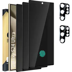 Galaxy S24/s25/s26 Ultra Privacy Screen Protector, 3-Pack Privacy Film & 2-Pack Camera Lens Tempered Glass, Anti-Spy, High Clarity, Bubble-Free