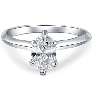 Certified Platinum 1 Ct Oval Cut Natural Diamond Solitaire Engagement Ring G/SI1