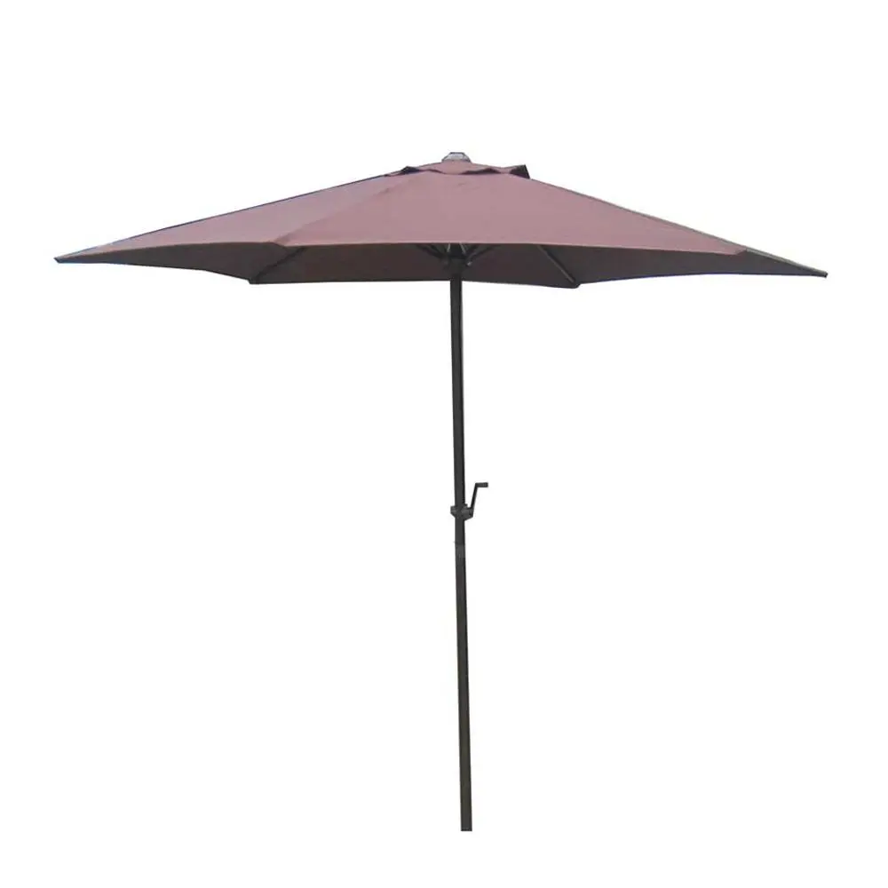 7.5' Market Bronze Frame Brown Canopy Umbrella