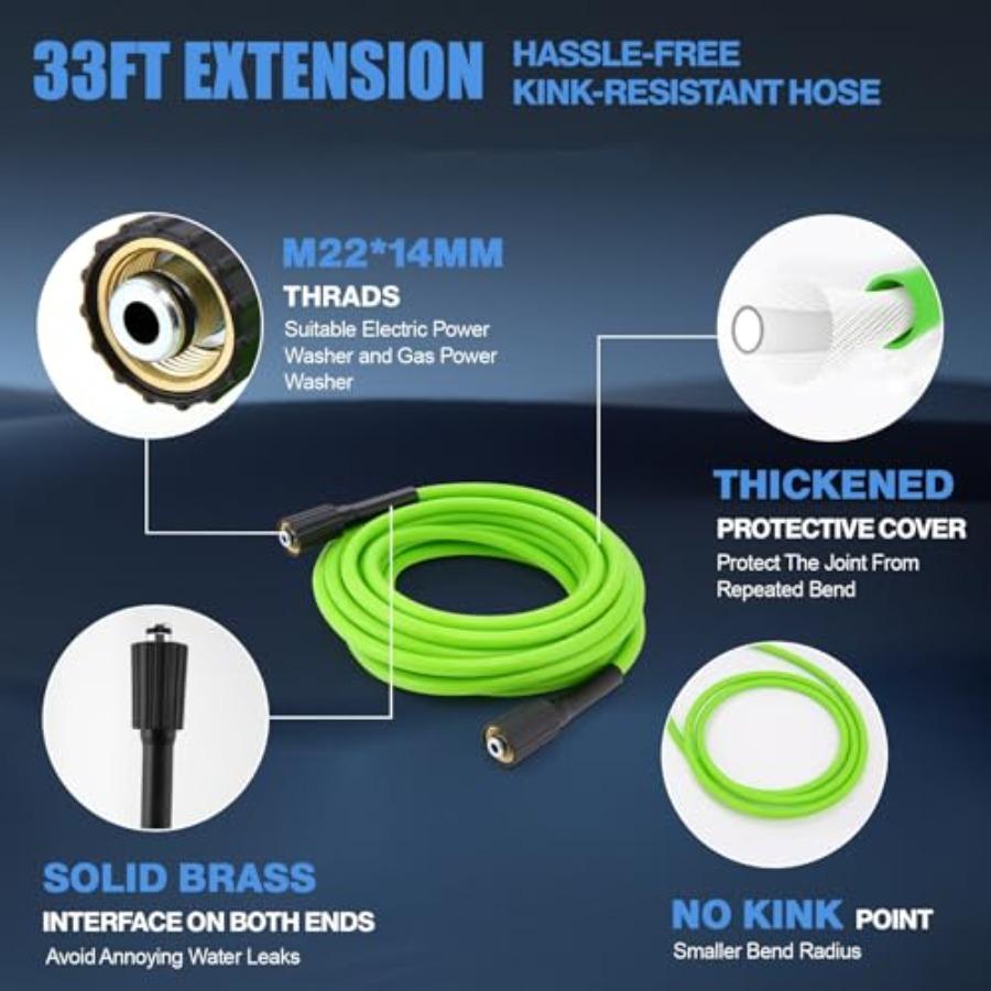 Professional Electric Pressure Washer 5000PSI Power Washer with Foam Cannon 4 Nozzles 33FT Hose and Soap Bottle Car Wash Machin