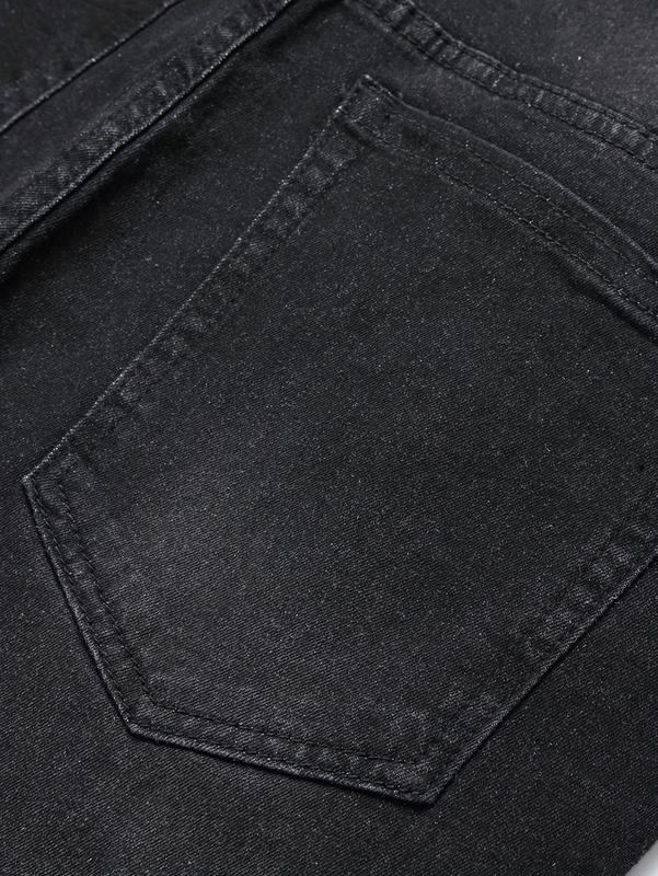 Men's black fashionable ripped jeans, a must-have for street fashionistas  Menswear Pants