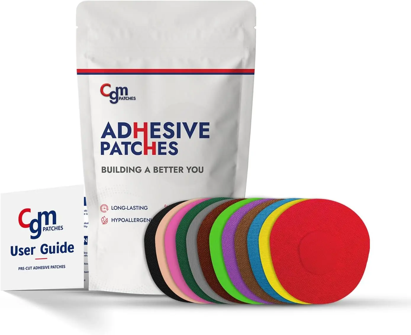 Premium CGM Patches Dexcom G7 and Stelo without Cutout | Adhesive and Waterproof CGM Sensor Tapes G7 Stelo-Comfortable Medical Grade Patches-Each Patch Lasts 10–14 Days-Pack of 25