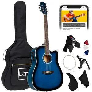 Best Choice Products Beginner Acoustic Electric Guitar Starter Set 41in w/ All Wood Cutaway Design, Case Best Choice Products Beginner Acoustic Electric Guitar Starter Set 41in w/ All Wood Cutaway Design, Case
