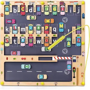 L-ITC013  Wooden Magnetic Alphabet Maze Letter Puzzle, Montessori Fine Motor Skills Toys for Boys Girls 3 4 5 Years Old, ABC Learning Toys for Kids Age 3+, Christmas, Birthday Present