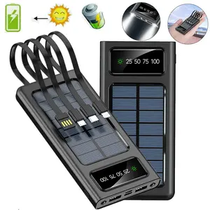 New Upgrade 20000mAh USB Portable Solar Power Bank External Battery Charger For Cell Phone, Solar Mobile Power, Mobile Power, Portable Charger For All Devices - Long Lasting, Travel Camping, LED Flashlight, the Best Gift