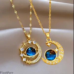 Unisex Couple Pendant Necklace Set - Classic Statement Necklace, Fashionable Bag Accessory for DIY Luggage & Daily Use