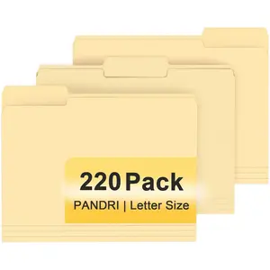 220 Pack File Folder 1/3 Cut Tab Letter Size Manila Filing Folder for Office School Business