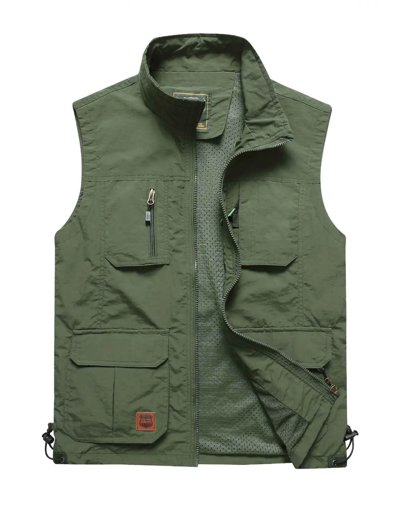Multi-pocket fishing vest, multifunctional, large pockets, outdoor hiking vest, high-quality, simple, solid color vest for men