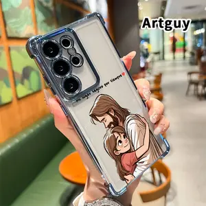 Mi Lugar Seguro Por Siempre Pattern Phone Case Suitable for Samsung Galaxy S23 Ultra S24 Plus S25 S22+ FE Edge Four Corner Air Cushion Anti Drop Transparent Full Coverage Cover