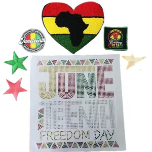 Celebrate Juneteenth: 13-pc "Juneteenth Celebration Decor" Bundle, 6 Patches, 5 DTF Transfers, 1 Rhinestone Transfer, 1 Chenille Patch, DIY, Crafts