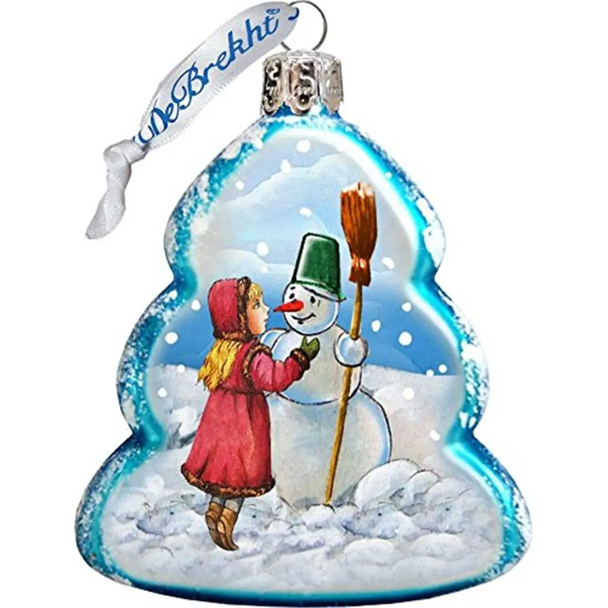 GDeBrekht 777386 Playing Snowman Glass Ornament