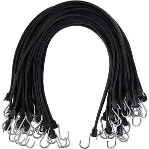 20 Pack 31'' Adjustable  Rubber Tarp Straps, EPDM Bungee Cords with Metal S Hooks, Ideal for Securing Tarps, Canvases, , and Cargo