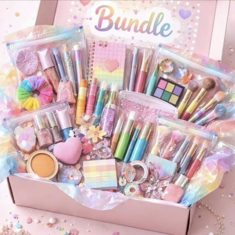 Commodity Box with Wallet Hair Tie ClawClips Hair Clip Necklace Earrings Press On NailHair Drying Cap Bracelets and Notebook