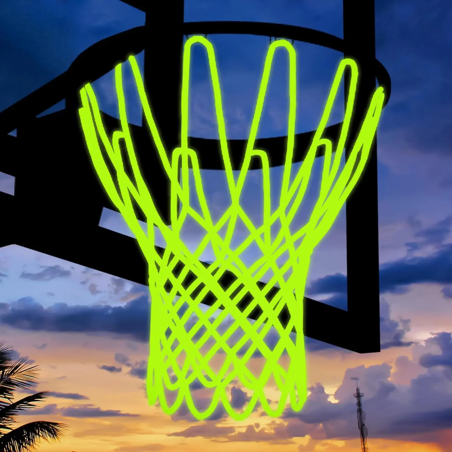 Basketball Net Outdoor, 2025 Upgrade  Weather Anti Whip Basketball Net Replacement -12 Loops