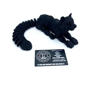 3D Printed Articulated Panther - Black Artistic Decor for Guy ornaments and Decoration