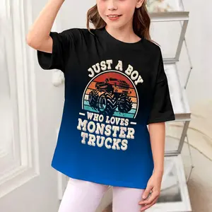 Just A Boy Who Loves Monster Trucks Funny Monster Truck Kids T-Shirt
