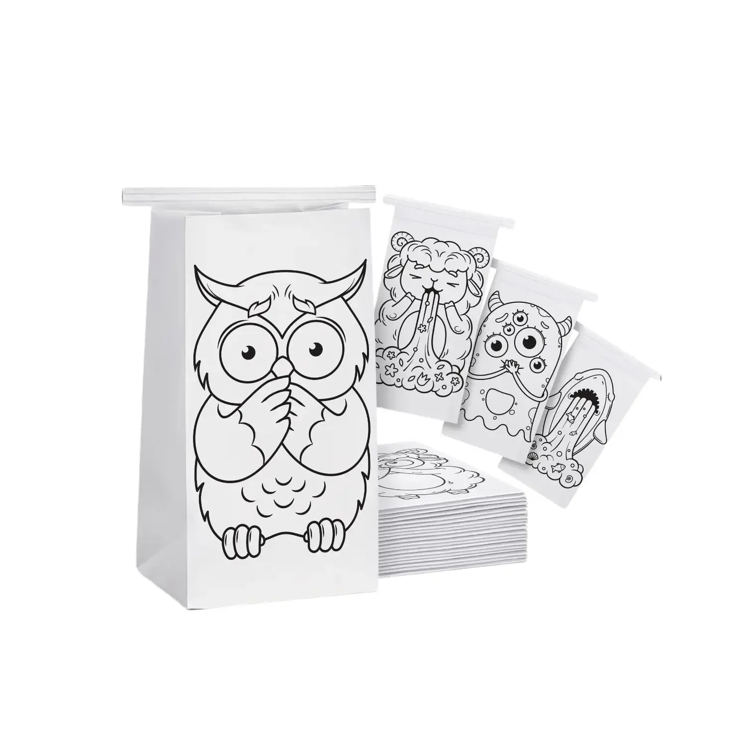 Beech & Lambert 20-Pack Leak-Proof Multi-Use Disposable Vomit Bags, 4 Unique Colorable Designs for Adults, Car Travel Toiletry Bags for Nausea Relief, Leak-Proof Toiletry Bags