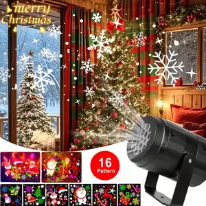 Dynamic White Snowflake Projection Lamp - USB-Powered LED Rotating Snowflake Light with Colorful Snowflakes & Holiday Decorations for Christmas, Halloween, Weddings, Parties, Living Room, Game Room, and Home Decor, Christmas Decorations, Festive Lighting