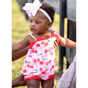 Cherry Berries Delight Ruffle Romper