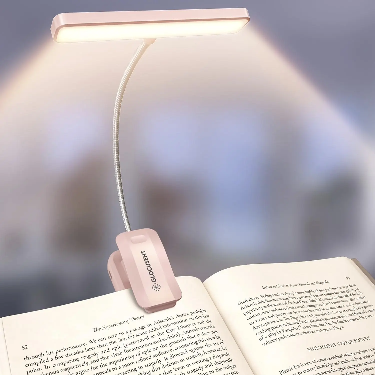 [Flash Sales!] Glocusent Clip-on Reading Light, New in, 26LEDs, 5 Amber Colors Book Reading Light - Portable Clip on Light for Book Lovers