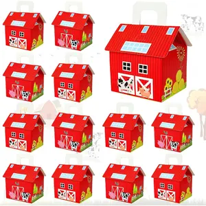 16 Pack Farm Animal Party Candy Box Farm Theme Gift Box for Farm Birthday Party Barn Party Decoration