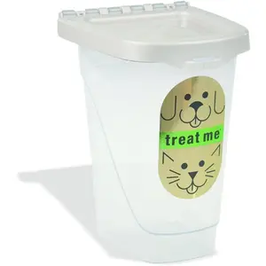 Pets Airtight Dog Treat Container And Cat Food Storage, 2 Pound Capacity