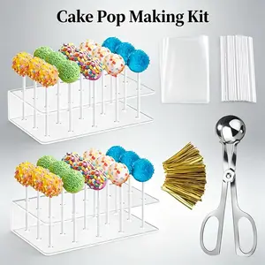 All-in-One Cake Pop Kit – Mold, Stand, Bags, Sticks + Metal Ties. Make, Decorate & Share