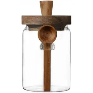 Glass Jar with Lid, 20.3oz  Storage Containers Coffee Jar Coffee Grounds Container, Glass  Storage Canister, Cute Jar (1 Pack)