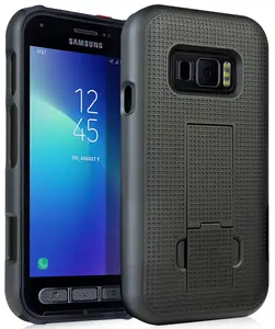 Case for Galaxy XCover FieldPro, Nakedcellphone Slim Ribbed Rubberized Hard Shell Cover [with Kickstand] for Samsung Galaxy XCover FieldPro (SM-G889A)