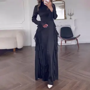 Women's Round-neck Flared Sleeves Temperament High Waist Slimming Patchwork Dress，hanging sleeve dress，white dresses womensummer flowy d，clothes womenresse， womenswear garment