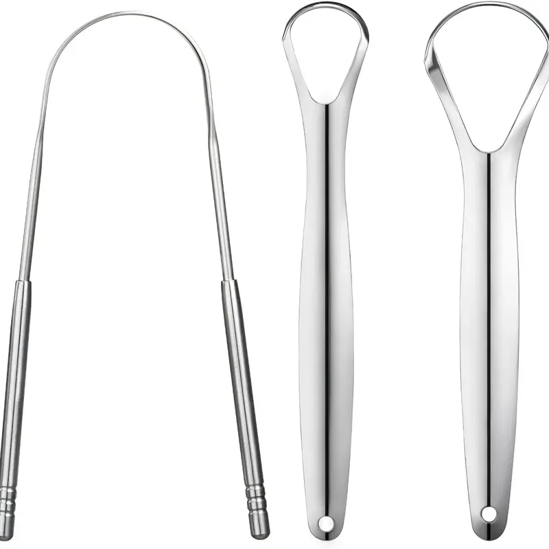 3PC Stainless Steel U-Shaped Tongue Scraper Multi Pack, Stainless Steel Tounge Scrappers, Tounge Scraper, Portable Tongue Scrappers YLYL Oral Tongue Scraper Cleaner Oral Hygiene Tool Lightweight