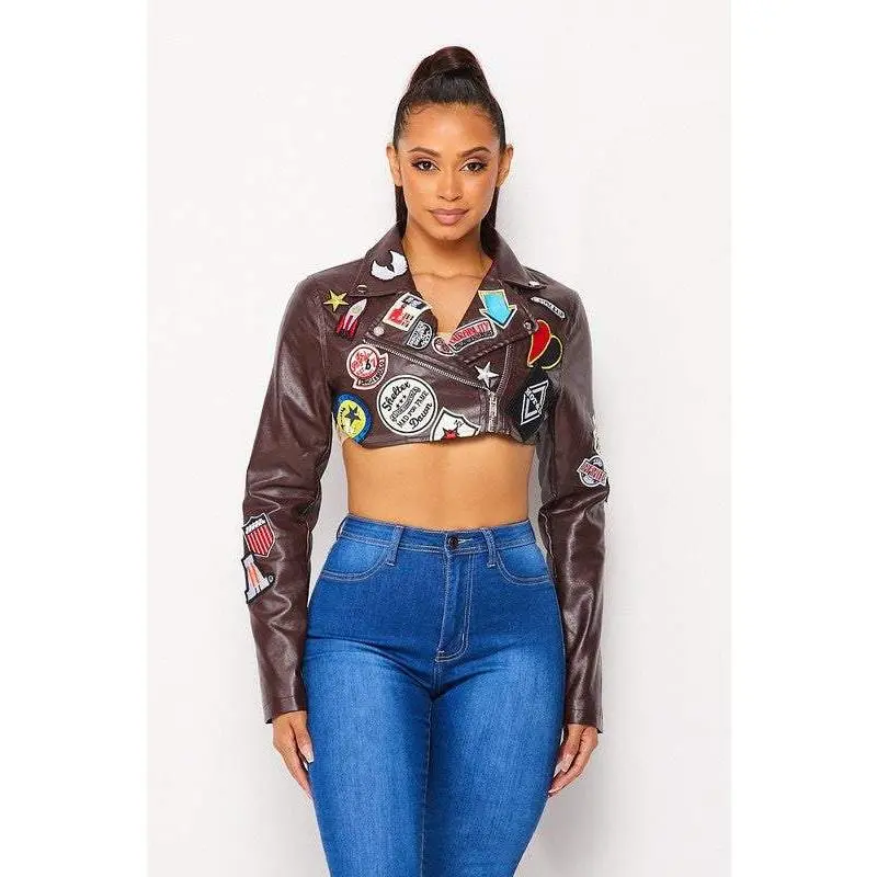 Biker Babe Cropped Leather Jacket [3 Color Options]