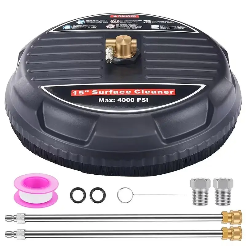 High-Pressure Washer with 15-in Surface Cleaner, 2 Extension Wands (1/4" Quick-Connect), 2 Replacement Nozzles - Portable Durable Tool for Driveways, Patios, Sidewalks power
