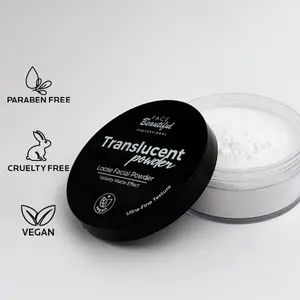 Face Beautiful Brazilian Loose Powder - Velvety Matte, Ultra-Fine Translucent Finish for Set Makeup on Medium to Dark Skin Tones, Brightening Under-Eye, 10 g / 0.35 oz