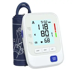 Upper Arm Blood Pressure Monitor with Large LCD Display, Smart Digital Wrist BP Machine with Adjustable Cuff for Home Use