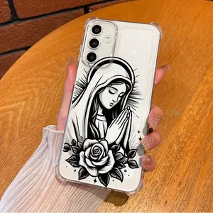 virgin mary pattern Phone Case Childhood Favorite Cartoon  For SAMSUNG GALAXY A14 A15 A16 A25 A26 A34 A35 A36 A53 A54 A55 A56 4G 5G Four - corner Anti - fall Shell Cover with Full Lens Protection