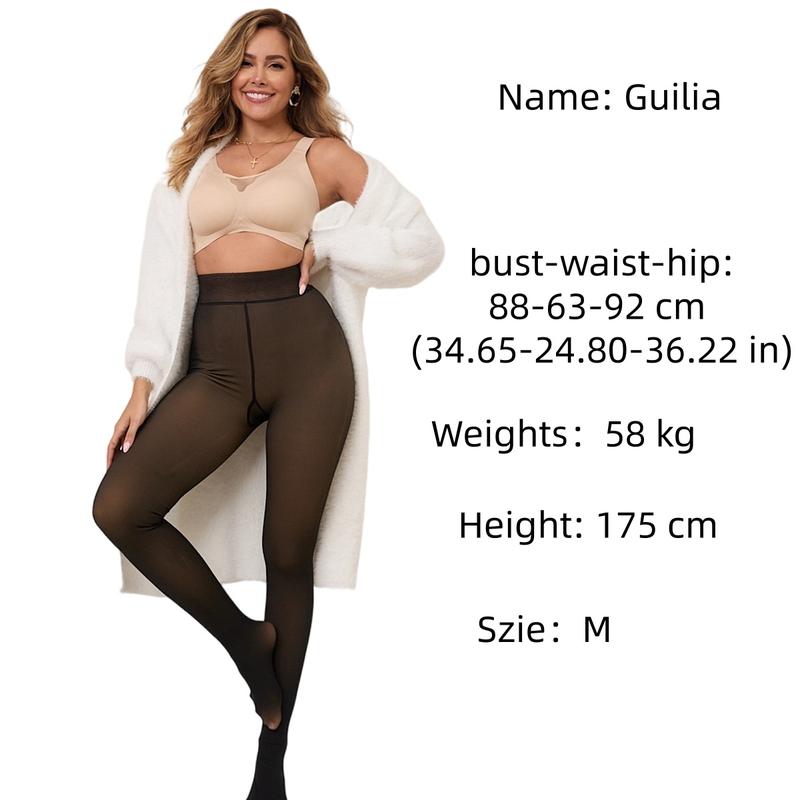 EOJN Women's Fleece Lined Tights Fake Translucent Warm Thermal Pantyhose Sheer Thick Leggings Ladies Under Dress for Winter with Plush Inner Layer,High quality Tights,Soft and Breathable,5 Colours,Normal and Plus size,Stretchy,Everyday,Minimalist,Slim.