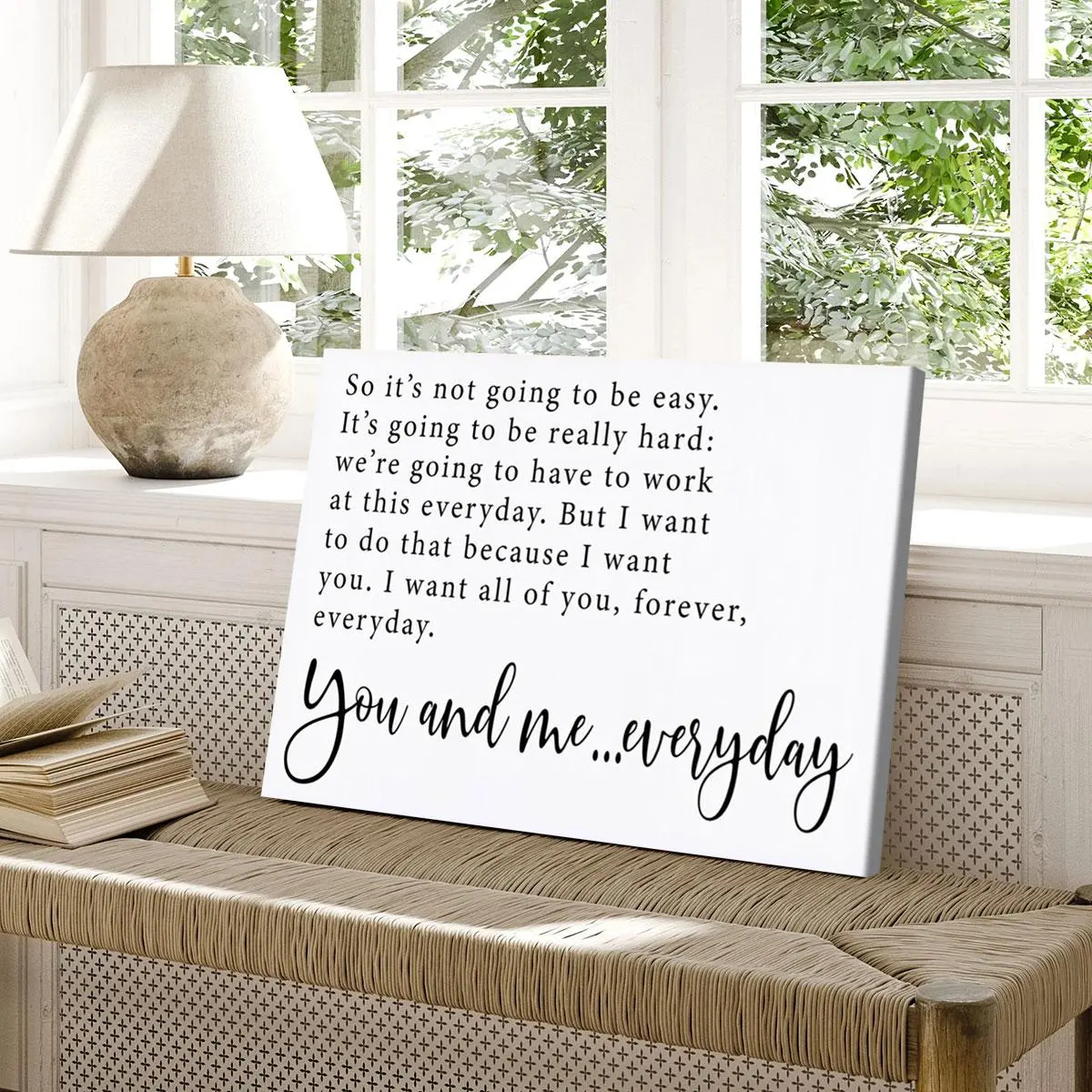 Wooden Framed Canvas Painting, Landscape and Square Unframed Poster, Love Quotes, Romantic Movie Quote Artistic Wall Art, Wall Decor for Living Room, Office, Bedroom, Ornaments, Unframed Art Print, Aesthetic Wall Decor