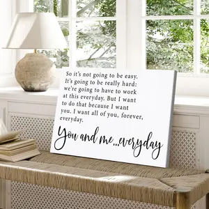 Wooden Framed Canvas Painting, Landscape and Square Unframed Poster, Love Quotes, Romantic Movie Quote Wall Art, Wall Decor for Living Room, Office, Bedroom, Ornaments