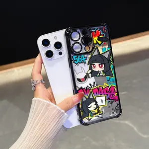 Zenless Zone Zero Cartoon Phone Case For iphone 17 16 15 14 13 12 11 17Air Plus Pro Promax Samsung Galaxy S26 S25 S24 S23 S22 Protective Cell Colorful Anime Chibi Phone Case with Graffiti Text Design