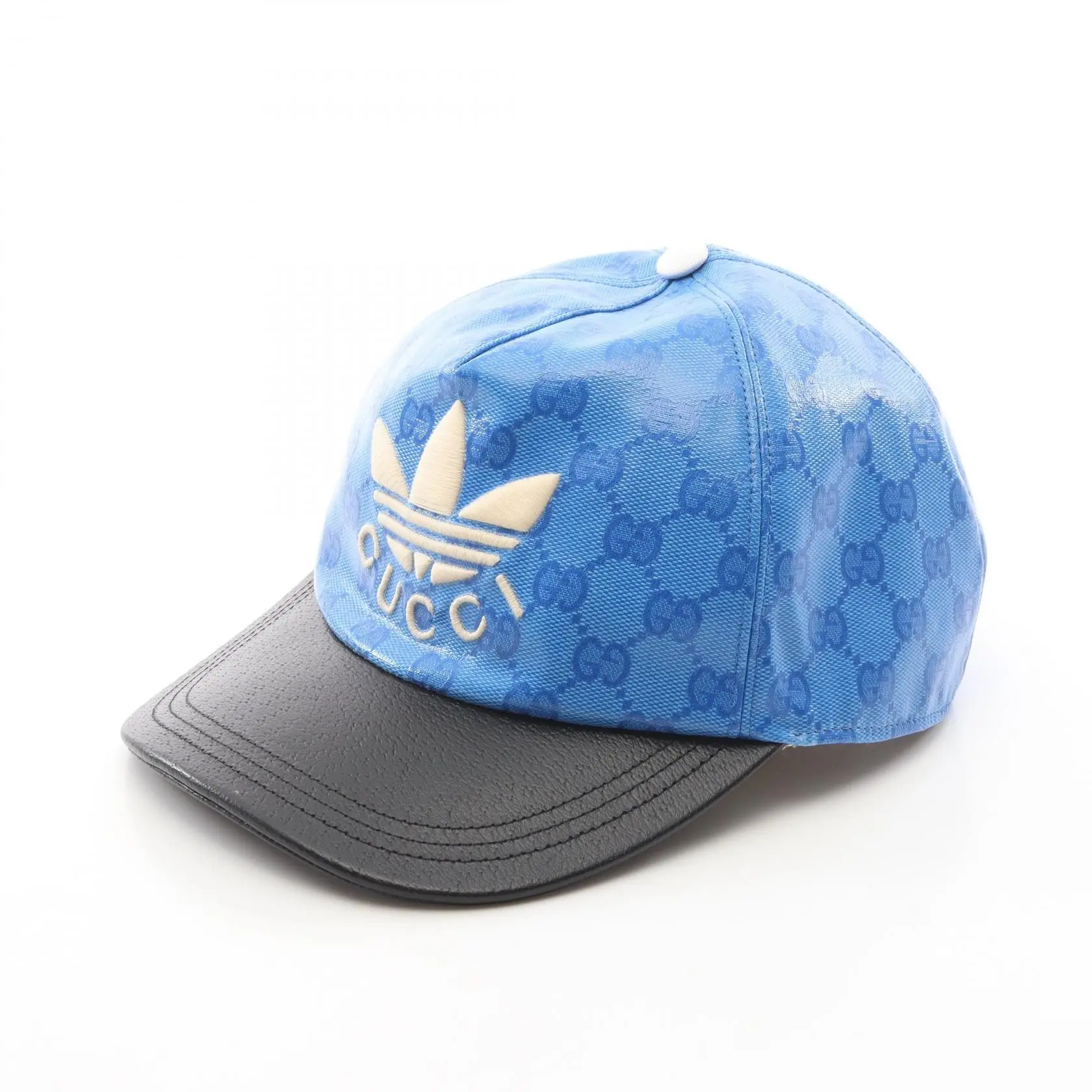 Pre-owned GUCCI Nylon Small Leather Goods × adidas GG Trefoil Leather Cotton Baseball Cap