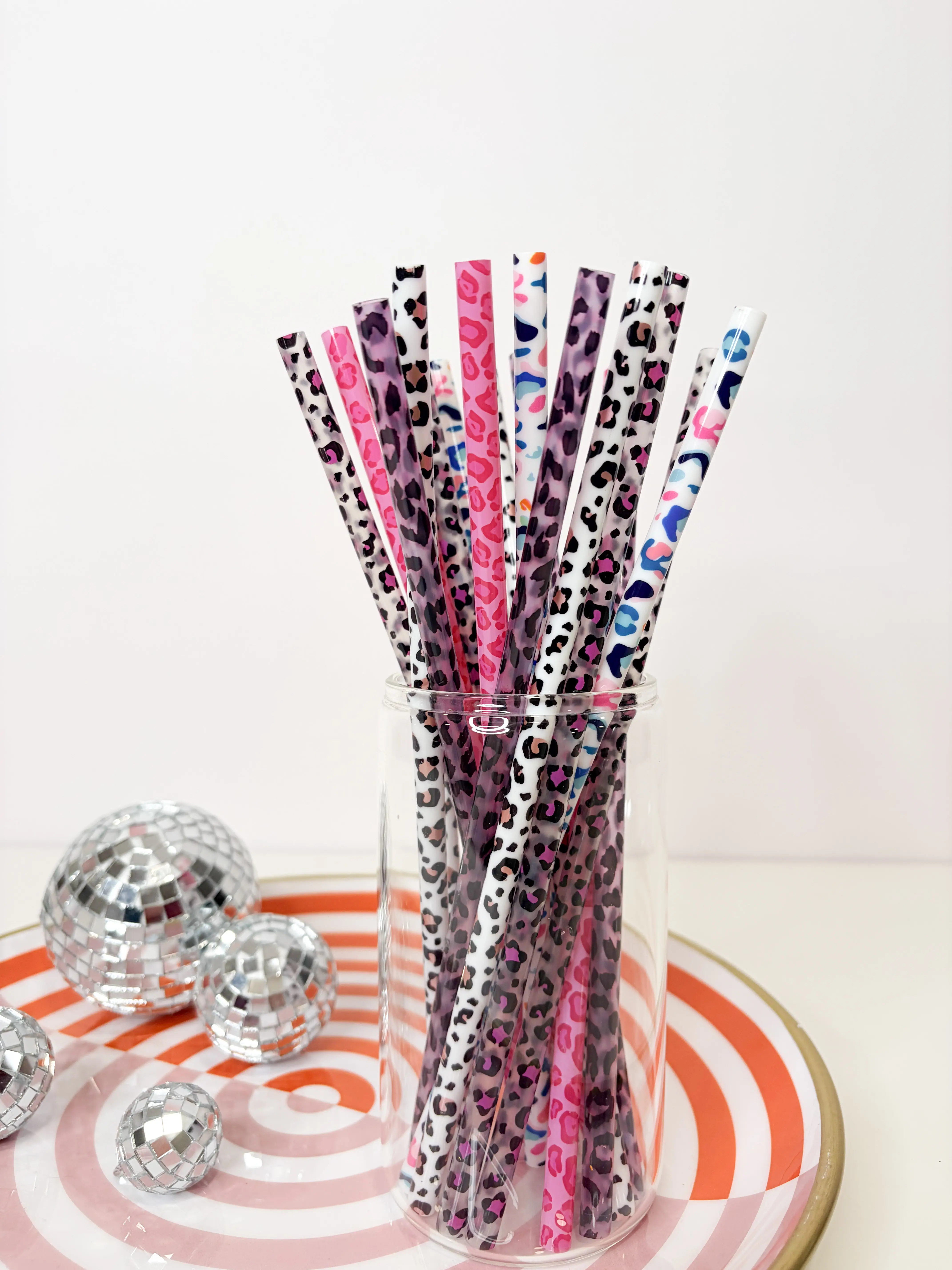Leopard Straw Variety Pack (20 Pack) – 9" Reusable Iced Coffee Straws | Coffee Bar & Dirty Soda Accessories