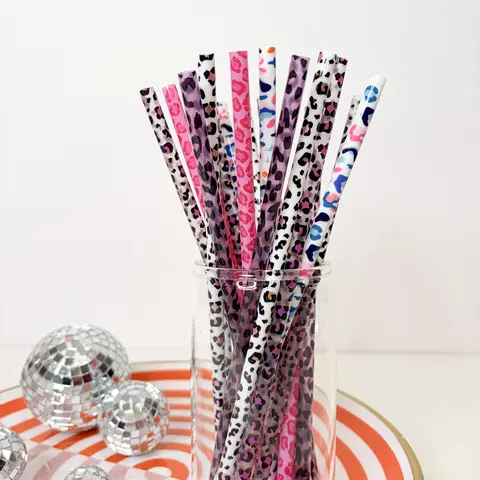 Leopard Straw Variety Pack (20 Pack) – 9" Reusable Iced Coffee Straws | Coffee Bar & Dirty Soda Accessories