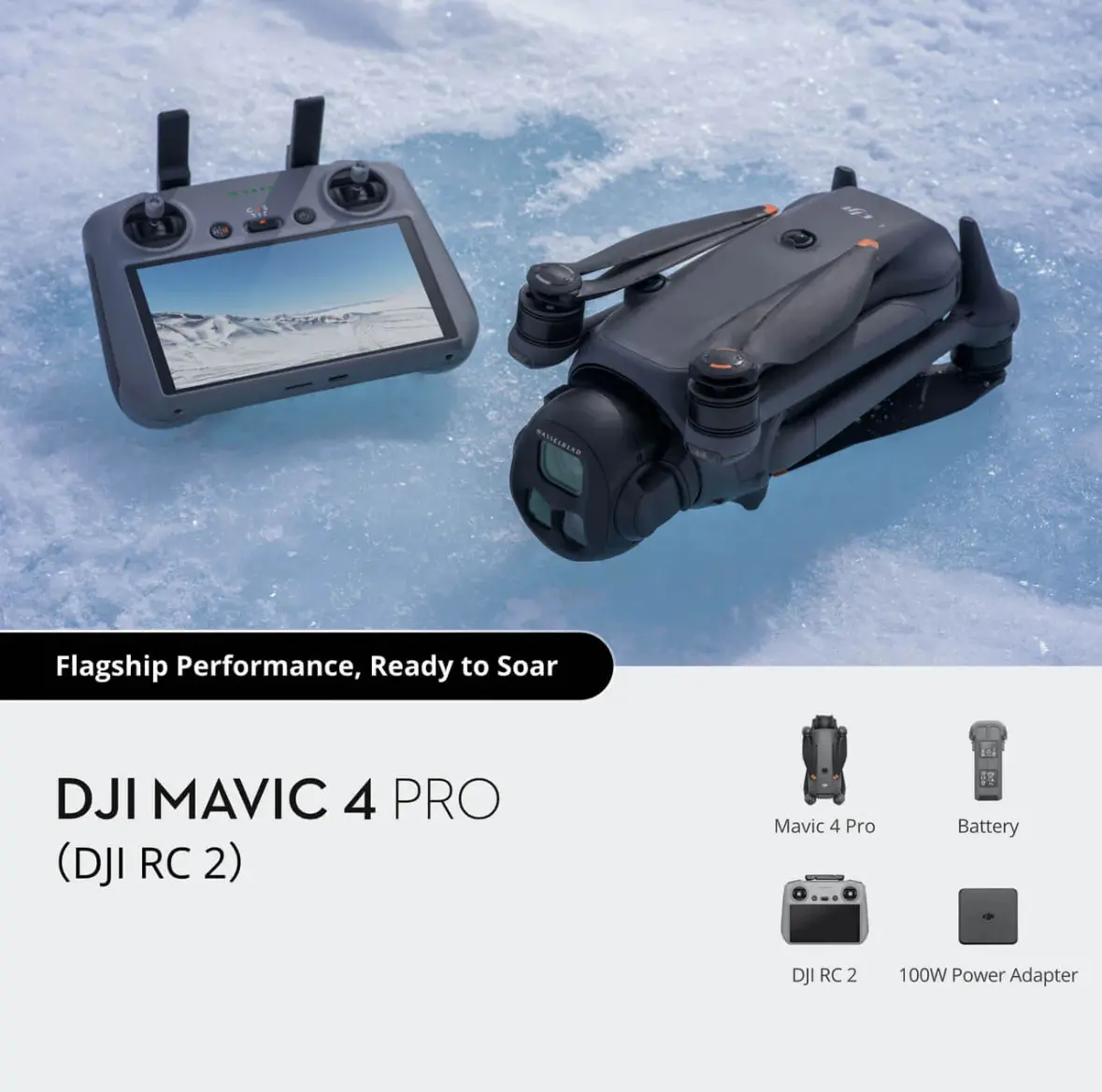 DJI Mavic 4 Pro with DJI RC 2, Battery, and 100W Power Adapter, Flagship Performance, Ready to Soar