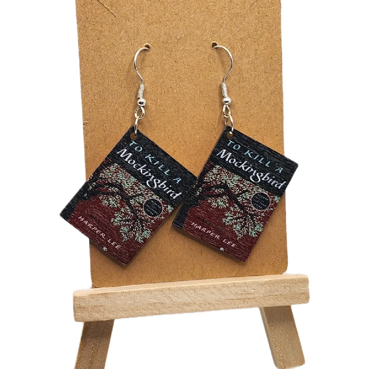 Nostalgic Wooden Book Earrings - Perfect for Book Lovers