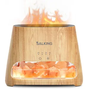 SALKING Himalayan Salt Lamp Diffuser, Cool Mist Humidifier, Aromatherapy & Himalayan Salt Therapy, Pure Himalayan Salt, Ultrasonic Essential Oil Diffuser with Ambient Glow, Large capacity(For Bathroom/Balcony/Kitchen/Nursery/Storage room)