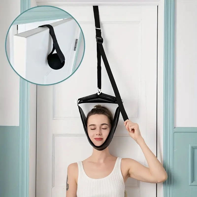 Door Hanging Cervical Traction Device, Nylon Spinal Neck Massager with Handle Grip, Easy-to-Use, Suitable for Most Adults (1 Pack), Without Battery Body Care Tool Relief Roller Body Care Tool Body Care Tool Body Care Tool Body Care Tool