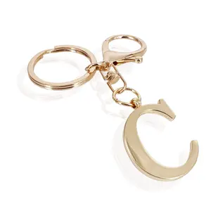 Stainless Steel 26 Letter Key Chain Titanium Steel Keychain Initials Modern Simple Backpack Pendant