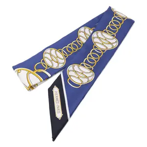 Pre-owned HERMÈS Silk Small Leather Goods Hermes Lift Profile Scarf