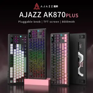 AJAZZ AK870 Plus Gaming Mechanical Keyboard 8000mAh Bluetooth/2.4G Wireless/Wired 5-layer Sound Triple Mode Dampening